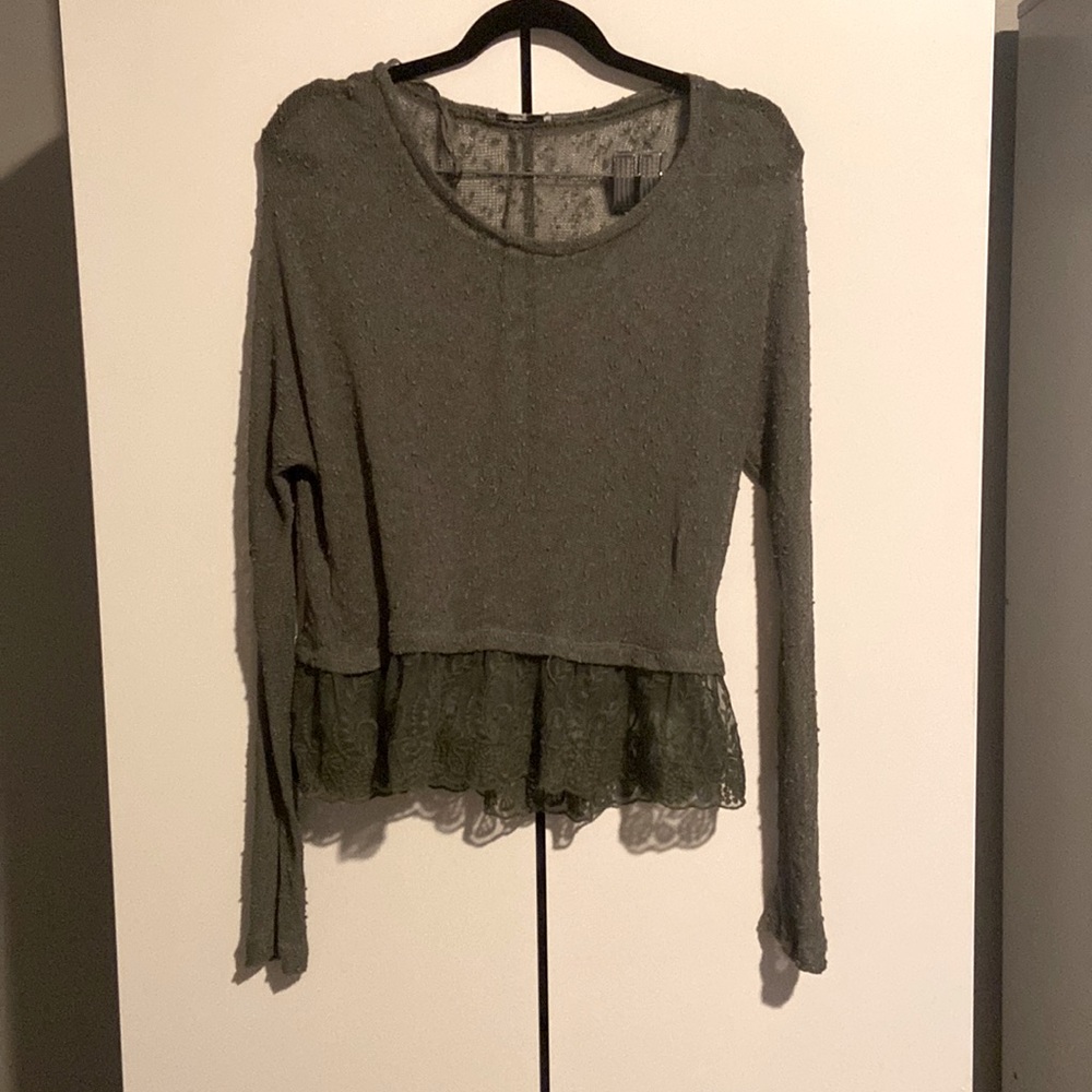 Olive Green American Eagle Long-Sleeve Top
